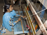 A Woman Weaving at One of the Cooperatives in an Area That is Famous for Its Saris Photographic Print by R H Productions 