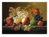 Fruit on a Marble Ledge Giclee Print by Robert Blum