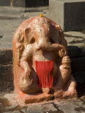 Outdoor Hindu Shrine to Ganesh, on the Ghats Below Ahilya Fort, Madhya Pradesh State Photographic Print by R H Productions 