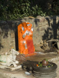Outdoor Hindu Shrine to Hanuman, Monkey God, Ahilya Fort, Maheshwar, Madhya Pradesh State, India Photographic Print by R H Productions 