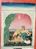 Scenes from the Kama Sutra from Cupboard in the Juna Mahal Fort, Dungarpur, Rajasthan State, India Lámina fotográfica por R H Productions