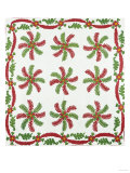 Princess Feather Design Coverlet, Ohio, Quilted and Appliqued Cotton, Circa 1850 Giclee Print