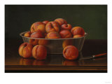 Still Life of Peaches in a Silver Bowl Giclee-trykk av Filipo Or Frederico Bartolini