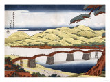 Kintai Bridge at Iwokuni in Suo Province reproduction procédé giclée par Ando Hiroshige