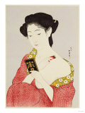 A Woman Powdering Her Neck Giclee-trykk av Ioki Bunsai A Woman Powdering Her Neck Giclee-trykk av Ioki Bunsai