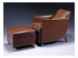 An Ebene-De-Macassar, Leather and Bronze Armchair and Ottoman, Circa 1927 Giclee Print by Daum 