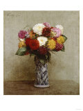 Dahlias in a Chinese Vase, 1874 Giclee Print by Eugène Boudin