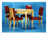 An Oak Games Table and Four Chairs Designed by Jacques-Emile Ruhlmann (1879-1933) Giclee Print by Adler & Sullivan 