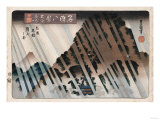 Night Rain, Oyama', from the Series 'Eight Views of Famous Places' reproduction procédé giclée par Ando Hiroshige