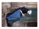 Young Scheveningen Woman, Knitting, 1881 reproduction procédé giclée par David Gilmour Blythe