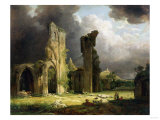 Glastonbury Abbey with the Tor Beyond Giclee Print by Carl Frederic Aagaard