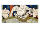 Illustration of the Dohyo-Iri of Grand Champion Shiranui Dakuemon, Published by Yamaguchiya Tobie Giclee-trykk av Tani Bunchu Illustration of the Dohyo-Iri of Grand Champion Shiranui Dakuemon, Published by Yamaguchiya Tobie Giclee-trykk av Tani Bunchu
