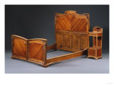 A Carved Mahogany Bedstead and Night Table Giclee Print by Daum 