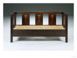 An Inlaid Oak Settle by Harvey Ellis (1852-1904) for Gustav Stickley, Circa 1903 Giclee-trykk av Guiseppe Barovier