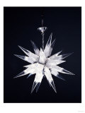 A Glass and Metal 1930s Chandelier of Star Form with Etched and Polished Spike Projections Giclee Print