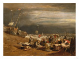 A Fishmarket on the Beach, Circa 1802-4 Giclee-trykk av Frank Wright Bourdillon A Fishmarket on the Beach, Circa 1802-4 Giclee-trykk av Frank Wright Bourdillon
