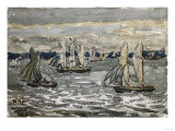 A Grey Day, Boston Harbor Giclee Print by George Wesley Bellows