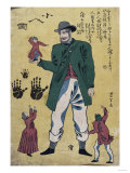 A Giant with Midgets reproduction procédé giclée par Hashiguchi Goyo