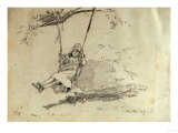 Girl on a Swing, 1879 Lámina giclée por Alfred Thompson Bricher