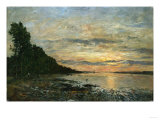 Plugastel, Sunset Over the Estuary, 1870-1873 Giclee Print by Emilio Boggio