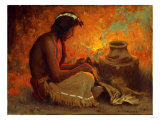 The Badger Skin reproduction procédé giclée par Eanger Irving Couse
