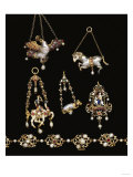 A Selection of Jewelled Gold, Enamel and Pearl Renaissance Jewellery Giclee Print