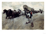 The Connecticut Settlers Entering the Western Reserve reproduction procédé giclée par Howard Pyle