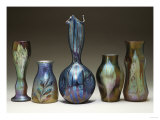 A Collection of Iridescent Glass Vases by Loetz Giclee Print by Adler & Sullivan 