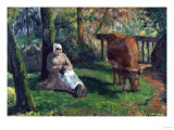 Watching the Cattle, Montfoucault, 1875 reproduction procédé giclée par Alfred Thompson Bricher