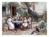 Teatime, Pencil and Watercolour Heightened with White on Card Giclee-trykk av Frank Wright Bourdillon Teatime, Pencil and Watercolour Heightened with White on Card Giclee-trykk av Frank Wright Bourdillon