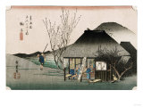 The Famous Teahouse at Mariko', Circa 1834 reproduction procédé giclée par Ando Hiroshige