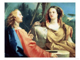 Christ and the Samaritan Woman Giclee-trykk av Joseph Bail