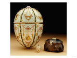 The Kelch Bonbonniere Egg Pictured with Its Surprises, Faberge, 1899-1903 Giclee Print by Mikhail Perkhin