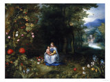 The Madonna and Child in a Wooded River Landscape Giclee Print by Jan Brueghel the Elder