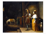 A Lady and a Gentleman Entering a Stable, 1647 Giclee-trykk av Arnold Boonen