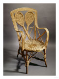 A Wicker Chair, Circa 1900, the Back Modelled as a Pair of Crossed Lawn Tennis Rackets Giclee Print