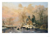 A Dutch Canal Scene, 1859 Giclee Print by Joseph Bail