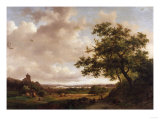 View on the Meuse, Holland, 1859 reproduction procédé giclée par Eugène Boudin