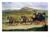Coach and Four on the Open Road, 1876 Giclee-trykk av Joseph Bail