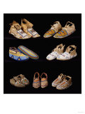 An Assortment of Arapaho, Crow, Western Sioux, Apache and Blackfeet Beaded Hide Moccasins Giclee Print