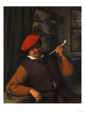 A Peasant in Red Beret Smoking a Pipe, in an Interior Giclee Print by Jean-Baptiste-Camille Corot A Peasant in Red Beret Smoking a Pipe, in an Interior Giclee Print by Jean-Baptiste-Camille Corot