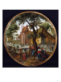 Peasants Dancing Round a Tree in a Village Street, 1625 Lámina giclée por Hendrik Avercamp