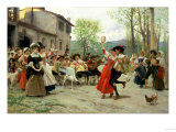 Silks and Satins at the Wedding Dance Giclee Print by Carl Frederic Aagaard