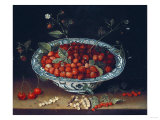 A Bowl of Strawberries Giclee-trykk av Joseph Bail