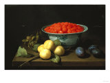 Strawberries in a Bowl, with Other Fruit, on a Table Giclee-trykk av Joseph Bail