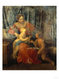The Madonna and Child with St. John the Baptist in an Interior, Circa, 1640 reproduction procédé giclée par Herri Met De Bles
