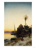 Arab Men Praying by the Nile at Sunset Stampa giclée di Leon Bakst Arab Men Praying by the Nile at Sunset Stampa giclée di Leon Bakst