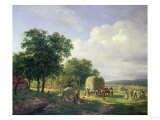 A Wooded Landscape with Haymakers, 1822 Giclee Print by Carl Frederic Aagaard