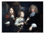 A Family Group, the Flower Garland May be by Jean Baptiste Monnoyer (1636-1699) Giclee-trykk av Giovanni Battista Benvenuti