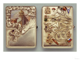 Two Silver and Enamel Cigarette Cases, the Other with Swimming Frogs, Both 1908-1917 Lámina giclée